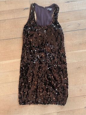 Vince Brown Sequin Mini Dress